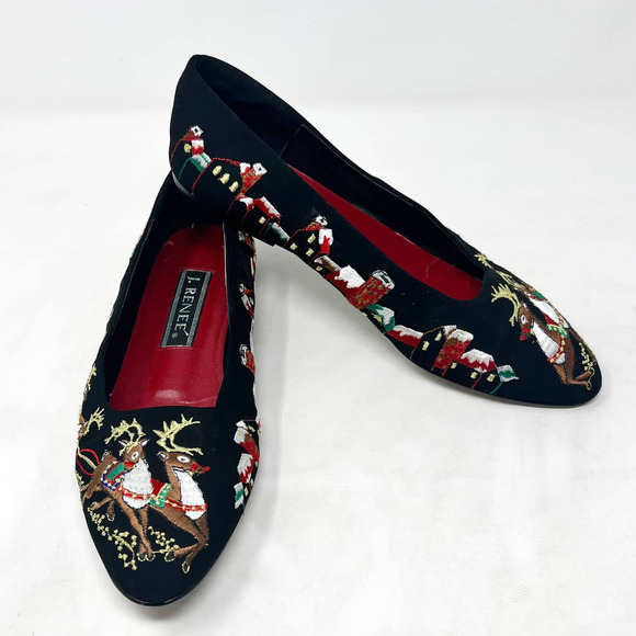 American Vintage Shoes Vintage J Renee 8s Black Christmas Holiday